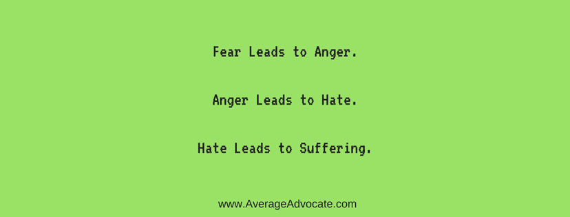 Fear Leads To Anger; Anger Leads To Hate