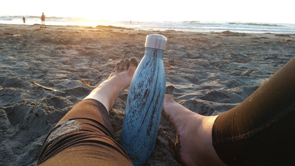 Swell Bottle on the beach in San Diego from Causebox