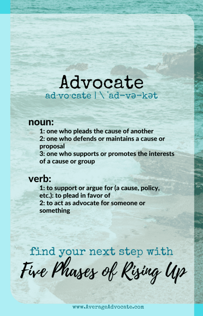 Define advocate and activist.