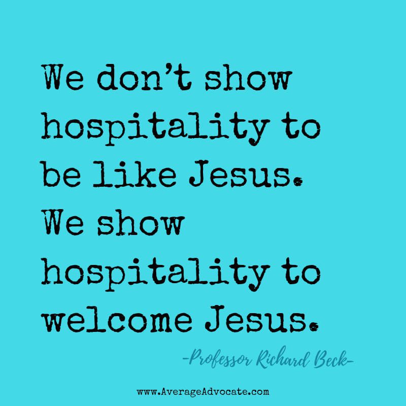 Quote from Professor Richard Beck on hospitality in The God Who Sees