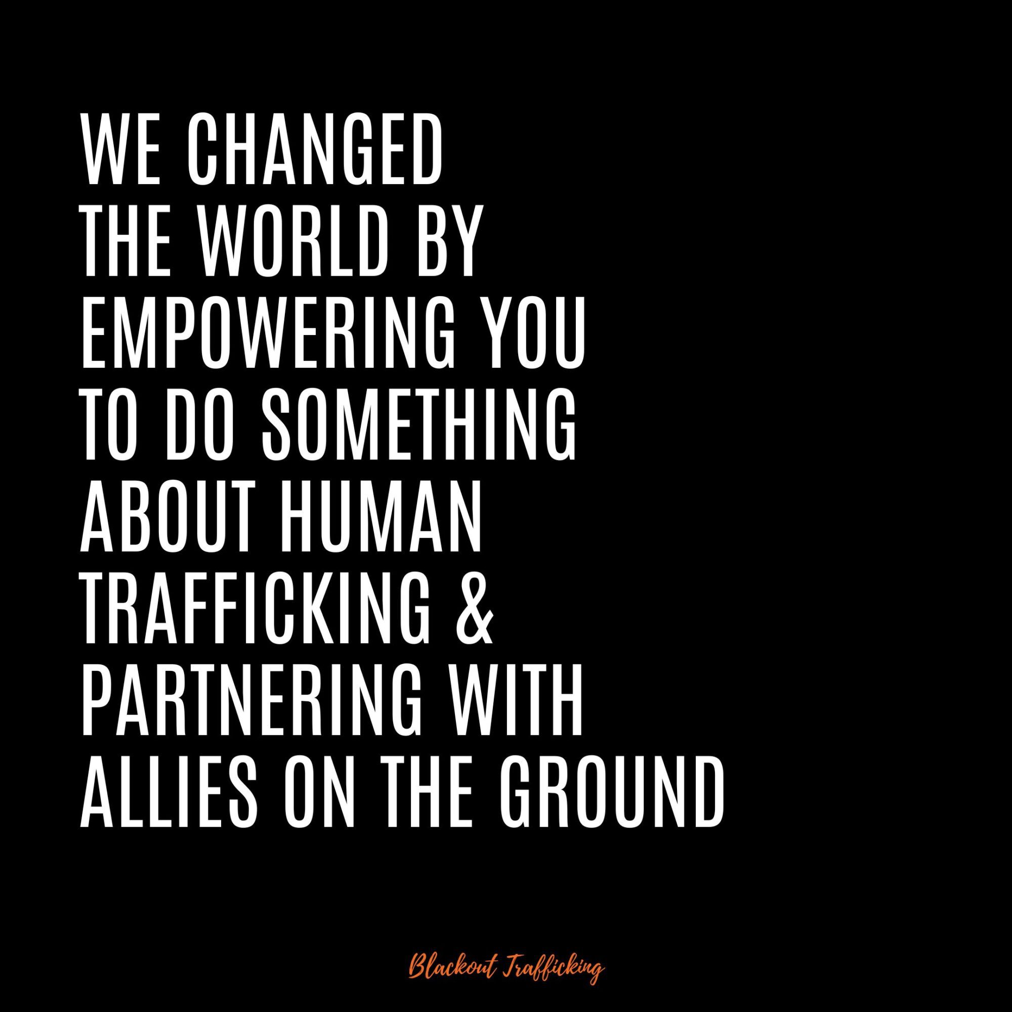 Do something about human trafficking