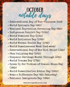 October Social Awareness