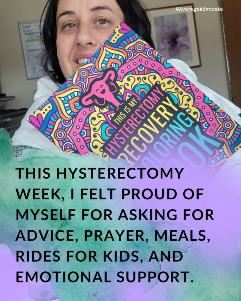 Elisa feeling proud of herself for asking for community care