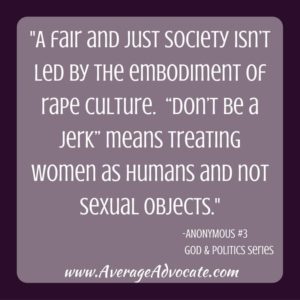 God and Politics Guest Post Series Image Quote about women as sexual objects