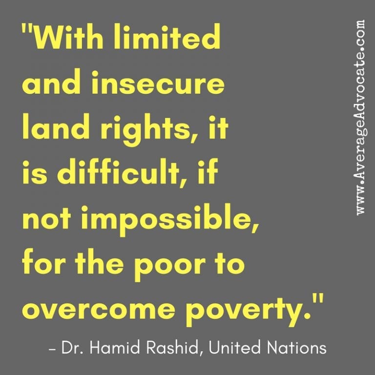 Property Rights and Dr. Hamid Rashid, UN Dr. Hamid Rash quote UN poverty rights