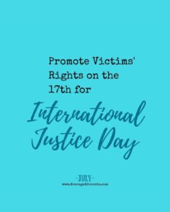 Text post about promoting victims rights for international justice day
